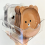 Bandeja de lixo de mesa transparente com formato de urso e osso para cuspir 9