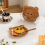 Bandeja de lixo de mesa transparente com formato de urso e osso para cuspir 8