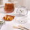 Bandeja de lixo de mesa transparente com formato de urso e osso para cuspir 2