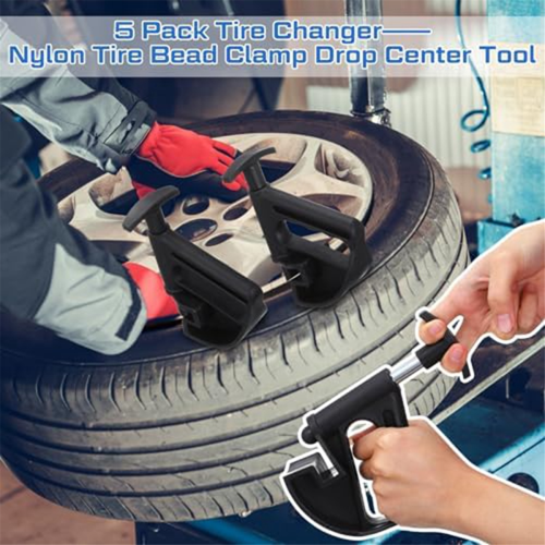5Pcs Tire Changer Heavy Duty Bead Clamp Drop Center Tool Mounting Tool 2