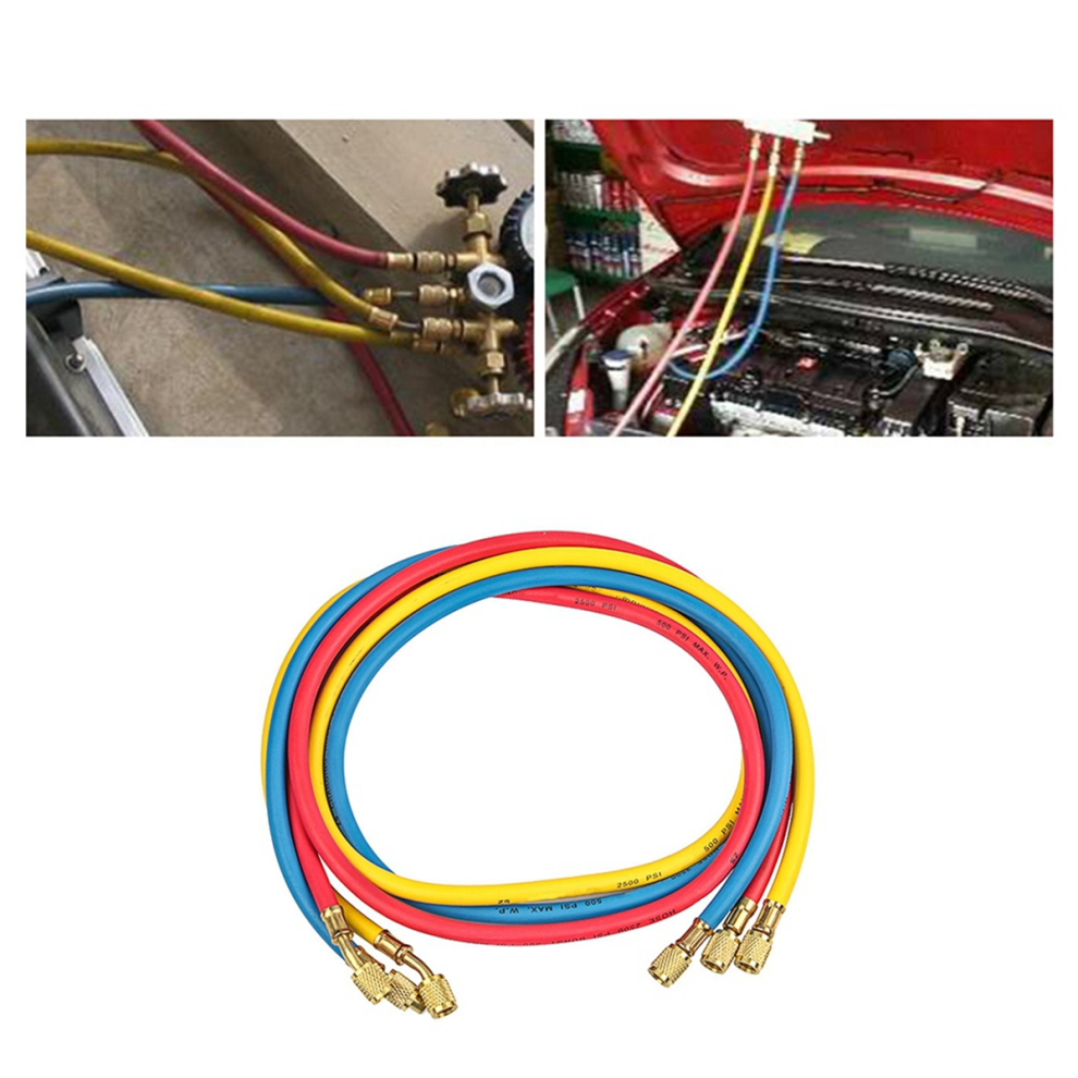Tuyau De Mesure Recharge R134A Avec Jauge - Kit Charge Réfrigérant Avec Ouvre-bouteille Et Connecteur