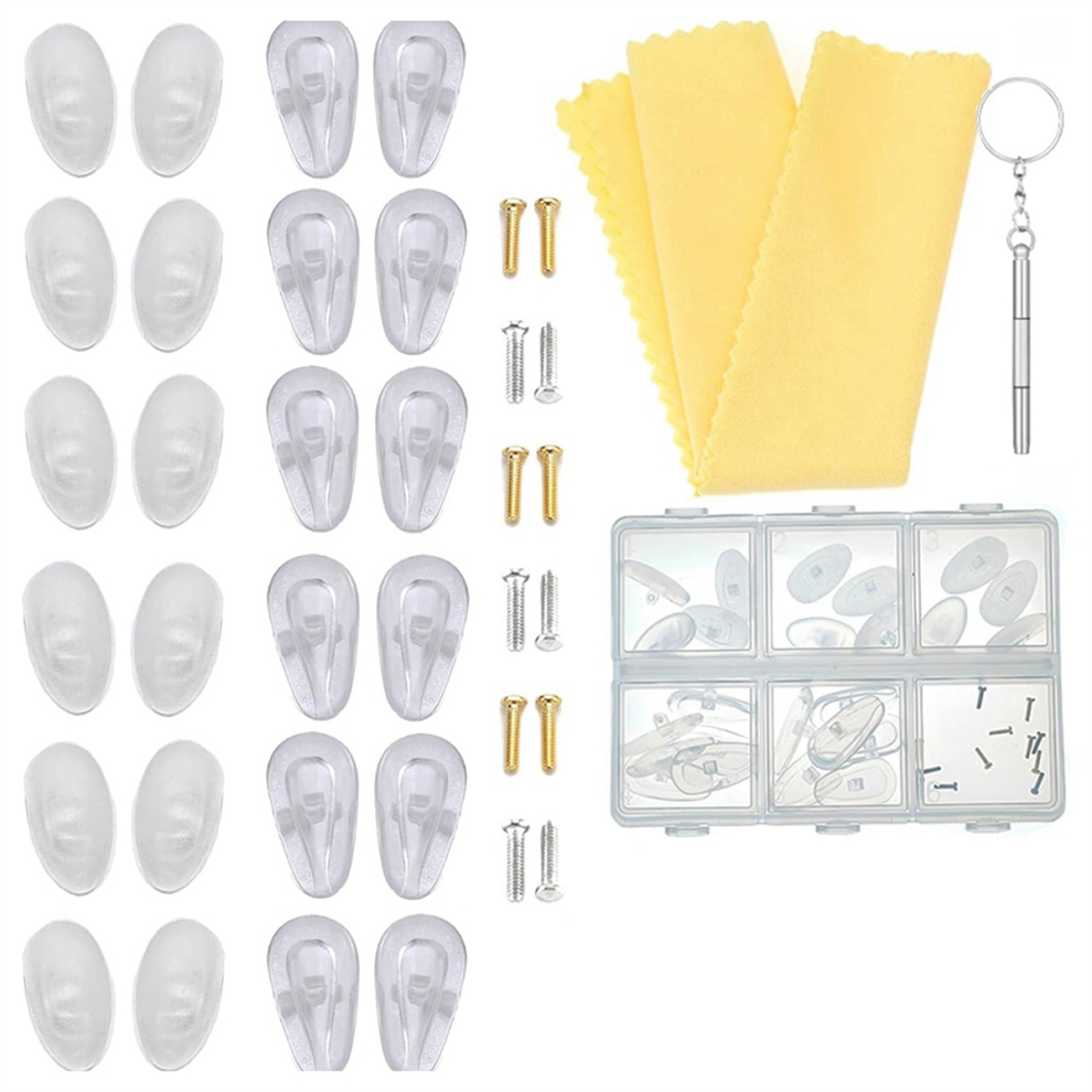 Typecat 12 Pairs Of Soft Jelly-Like And Air Chamber Silicone Nose Pads Screw-I