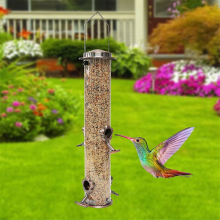 Wildvogel-Hängefutterspender, röhrenförmig, rostfrei, für den Außenbereich, Gartendekoration