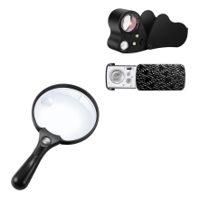 Lot de 2 loupes de bijoutier 30X, 60X, 90X avec grand grossissement 10X, 20X et 45X