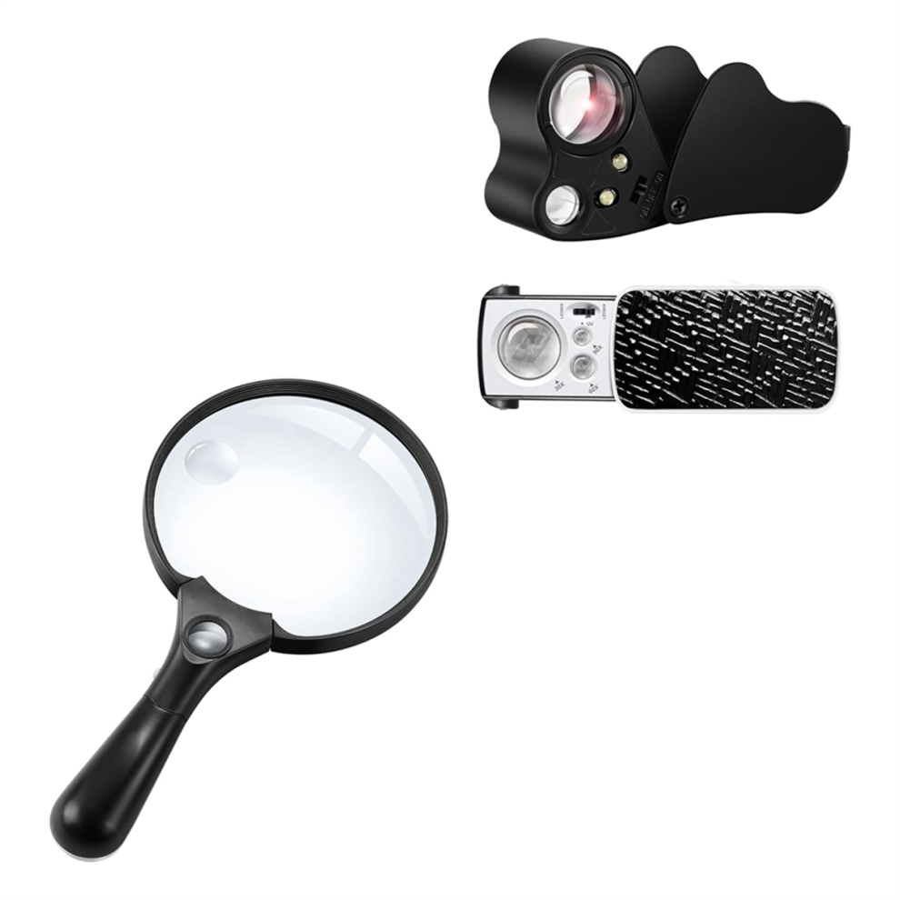 Typecat Light 2 Pack 30X 60X 90X Jewelers Loupe Bundle With 10X 20X 45X Large Magnif