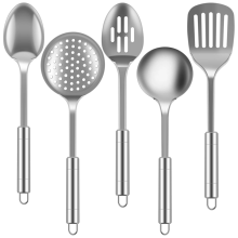 5Pcs Kitchen Cooking Utensils Set Stainless Steel Shovel Soup Spoon Sp