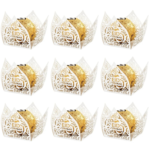 50Pcs Eid Mubarak Dekoration Schokolade Wrapper Papier Süßigkeiten Tablett 1