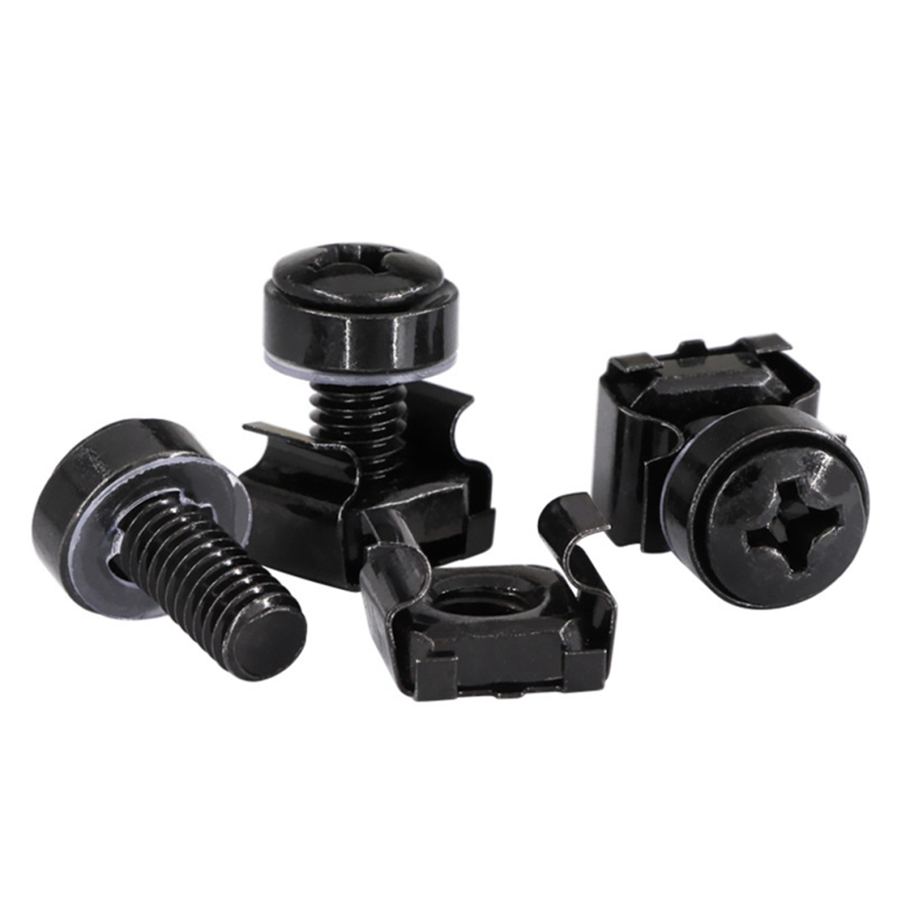 50 Tornillos, Tuercas Y Arandelas Para Montaje En Rack De Computadora M6 X 16 Mm Para S-image