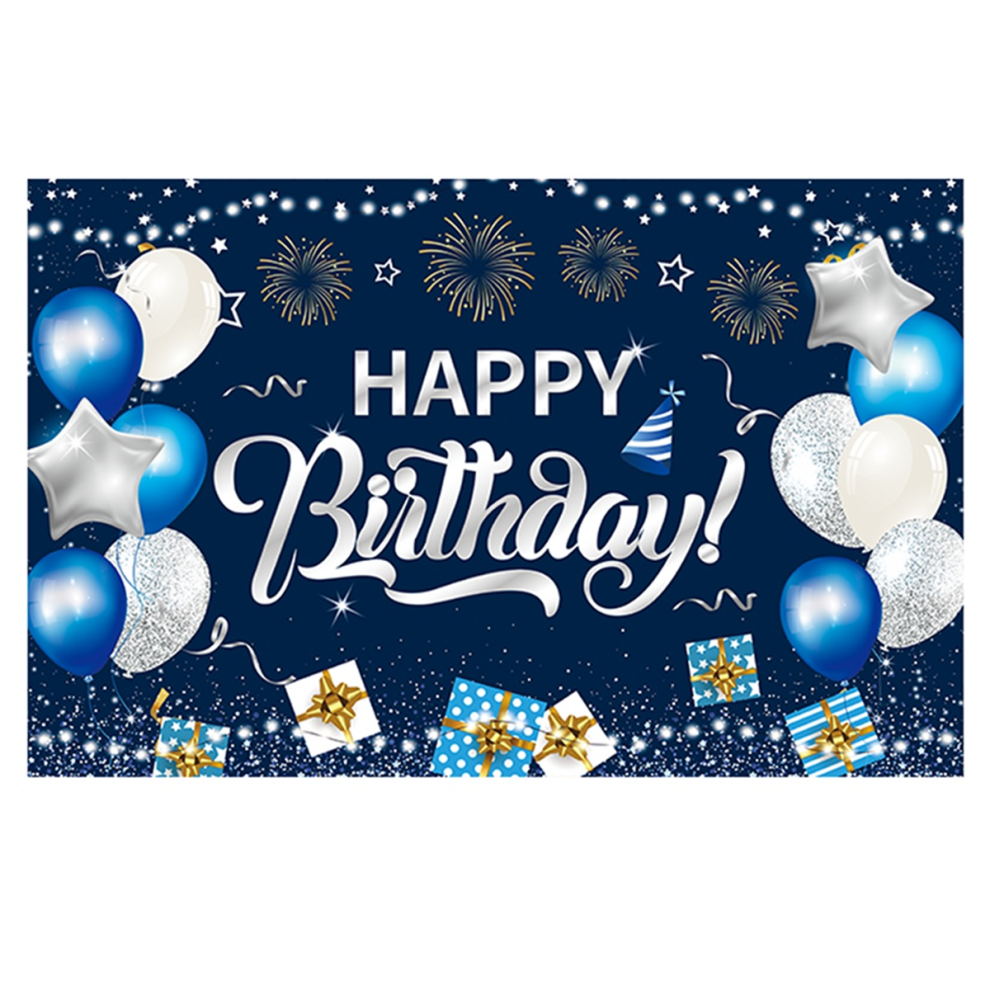115X180cm Happy Birthday Photography Backdrop Glitter Balloon Pho Blue 4852461750484