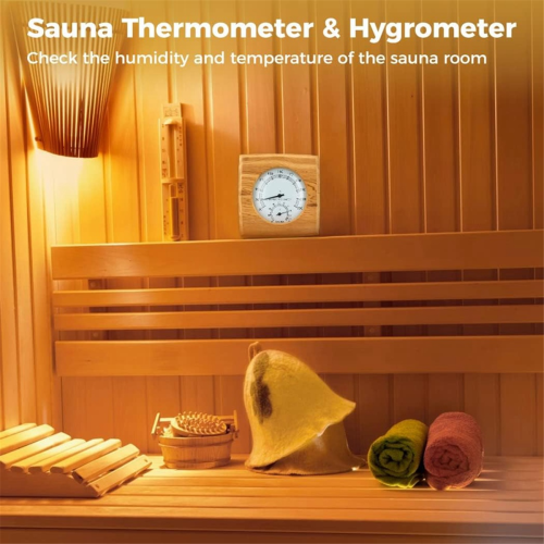 Træ sauna hygrotermograf, sauna termometer og hygrometer, indendørs 2