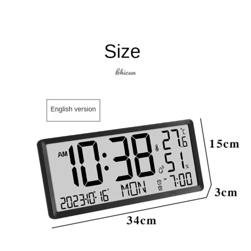 LCD-Digitalwecker mit Temperatursensor für Desktop und Wandmontage 1