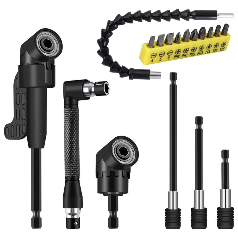 17 Flexible Drill Bit Extension Set:105 Right Angle Attachment,Drill 4852641483102