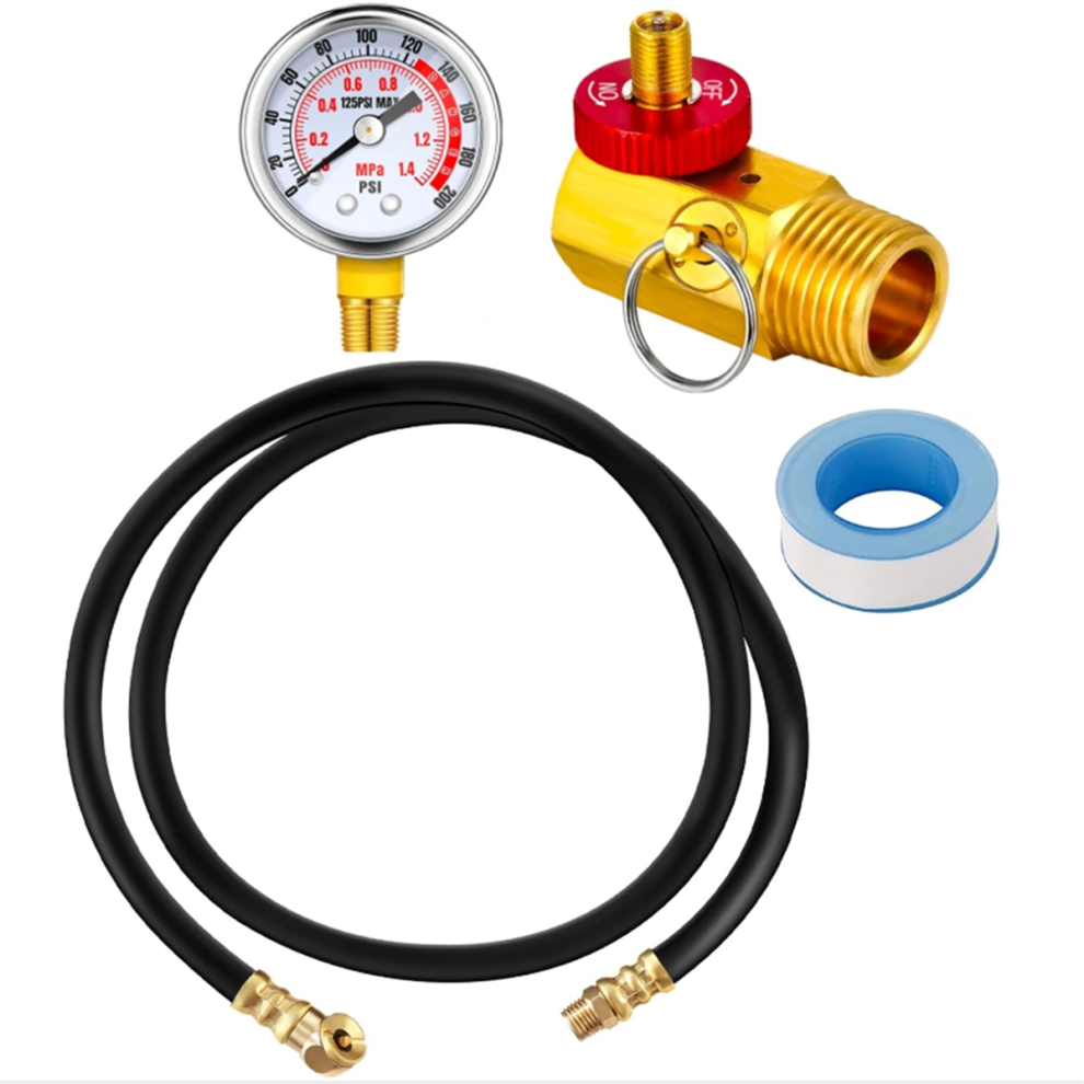 Air Tank Repair Kit W/Safety Valve, Pressure Gauge And 4 Feet Hose Ass 4852641481399