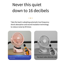 3000 mAh N33 USB-Clip-Ventilator auf Mini mit Aromatherapie-Digitalanzeige