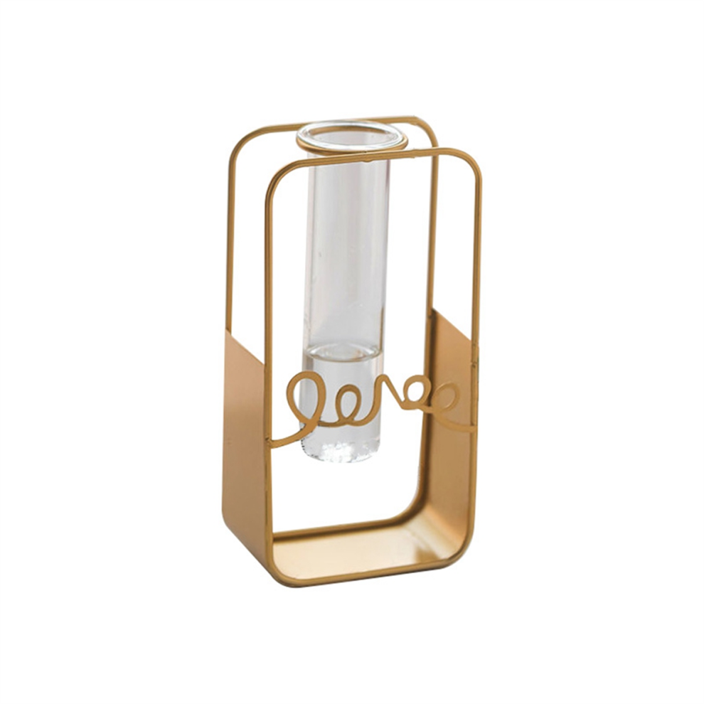 Metal Flower Vase Stand Transparent Glass Desktop Household Hydroponic-image-OPC-PJPYGYY-NEW
