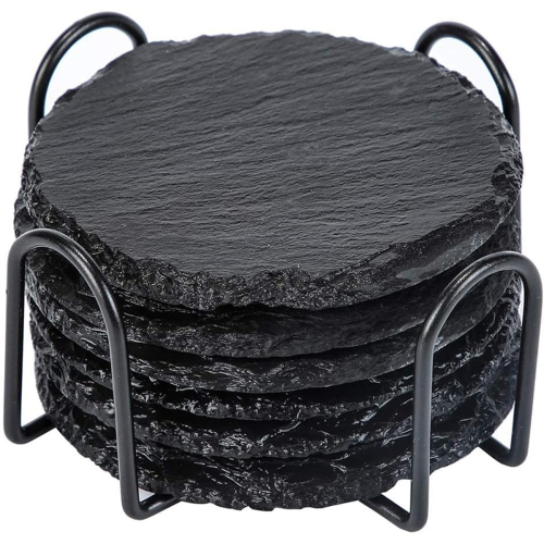 Stone Coaster 10cm Round Glass with Practical Stand Suitable for Drink