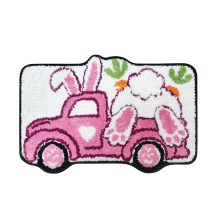Oster-Badematte, Bunny Truck Badezimmerteppiche – Bauernhaus-Dekorationen für