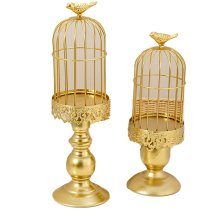 2PCS Retro Vogelkäfig Kerzenhalter Metall Eisen Kunst Leuchter Hochzeit