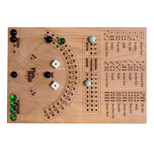 Baseball Dice Board Game Wooden and Interactive Double Table Fun Sport 2