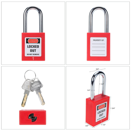 Lockout Tagout Station with 10 Keyed Different Safety Padlocks 2 Hasps 2