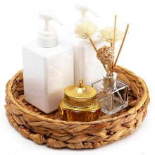 Round Wicker Baskets,Hand Woven Tray Storage Baskets Natural Water Hya