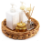 Round Wicker Baskets,Hand Woven Tray Storage Baskets Natural Water Hya 1