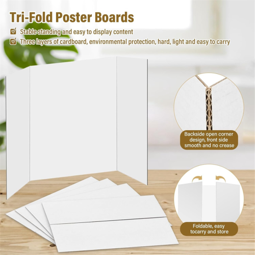 peças de cartolina tripla, 21,5 x 14 polegadas, pequena cartolina branca, vem com 2