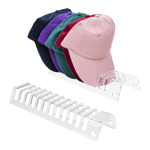 Baseball Cap Display Rack Klar akryl hattholder for hjemmeskap 2