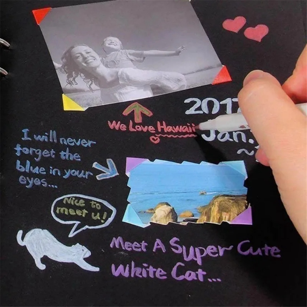 Fotoalben 80 Schwarze Seiten ErinnerungsbüCher A4 Bastelpapier Diy Scrapbooki-image