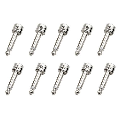 10 stk. 6,35 mm loddefrie plugger sett DIY gitarpedalbrett elektrisk tilbehør 1
