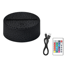 3D-Nachtlichtbasis, Farbwechsel, leuchtende USB-Schnittstelle, LED-Anzeige