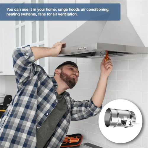 Amortecedor de volume manual para duto HVAC de 4 polegadas com luva galvanizada ajustável 2