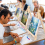 Pacote com 16 cavaletes de madeira de 9 polegadas para pintura em tela, arte, tripé, pintura Ea 6