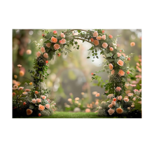 210x150cm Fotografie Hintergrund Stoff Kranz Landschaft Hochzeit 3D Holi