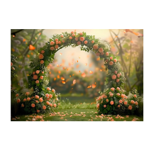 210x150cm Fotografie Hintergrund Stoff Kranz Landschaft Hochzeit 3D Holi