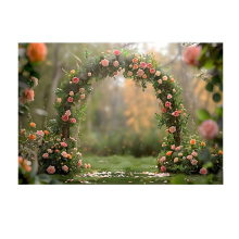 210x150cm Fotografie Hintergrund Stoff Kranz Landschaft Hochzeit 3D Holi