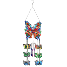 DIY-Windspiel-Set mit gepunkteter Diamantkunstmalerei, dreidimensionale Sonne