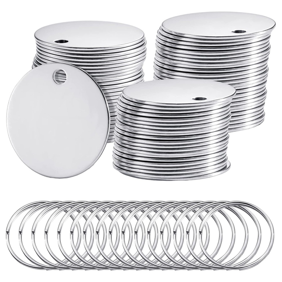 100 Pack Round Stamping Blanks Stainless Steel Blank Tags With Hole Do 4852641401458
