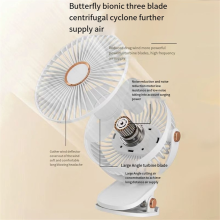 Zoll Clip Fan 1200mAh USB wiederaufladbare starke Windkraft Mini Sile