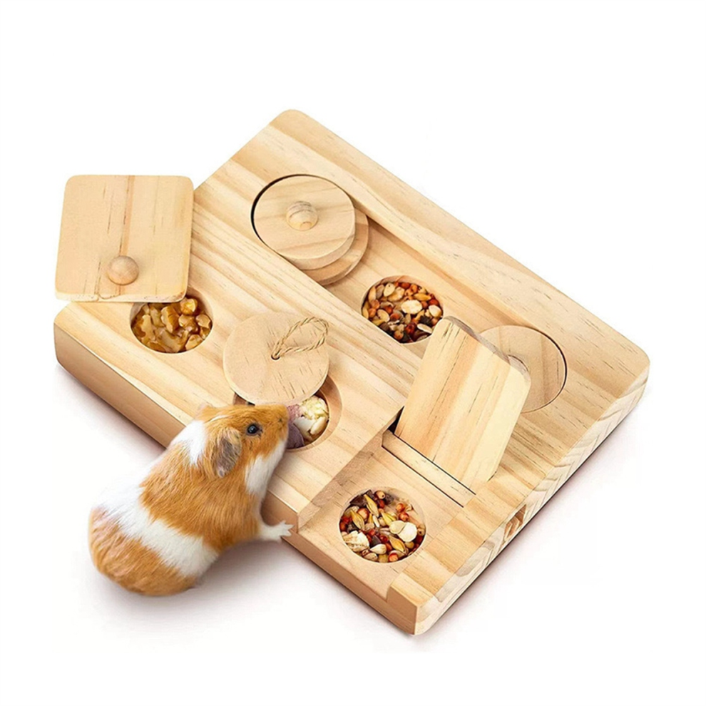 Meerschweinchen Futtersuche Spielzeug 6 In 1 Holz FüR PäDagogische Interaktive Versteckte-image