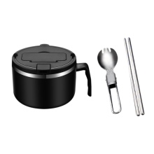 1200 ml Nudelschüssel mit Deckel, Instantschüssel aus Edelstahl, Rapid Ramen
