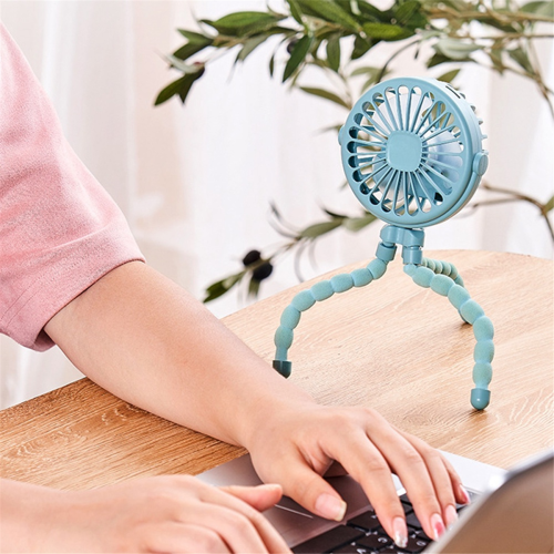 Rosa Tragbare USB Aufladbare Leise Mini Ventilator 3 Geschwindigkeit Einstellbar mit 2