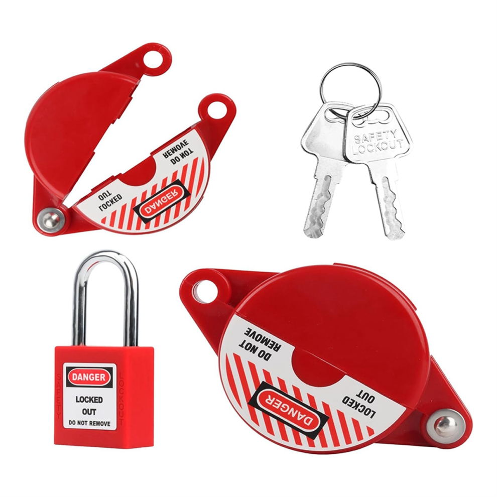 Gate Valve Lockout Device And Safety Padlock Set, For 1 To 2-1/2 Outsi 4852641412614
