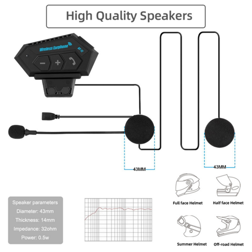 Ασύρματα ακουστικά Bluetooth για κράνη ηλεκτρικής μοτοσικλέτας 2