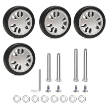 stuks vervangende kofferwielen 51 mm x 18 mm spinnerwiel, gedempt, flexibel