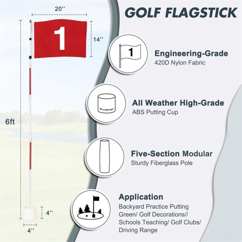 Golf Flagstick Flag Putting for Backyard Practice Green 2