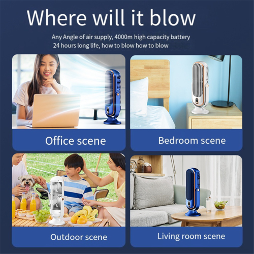 720 Flippable Bladeless Tower Fan, Oscillating Silent Fan with 5 Mode 1