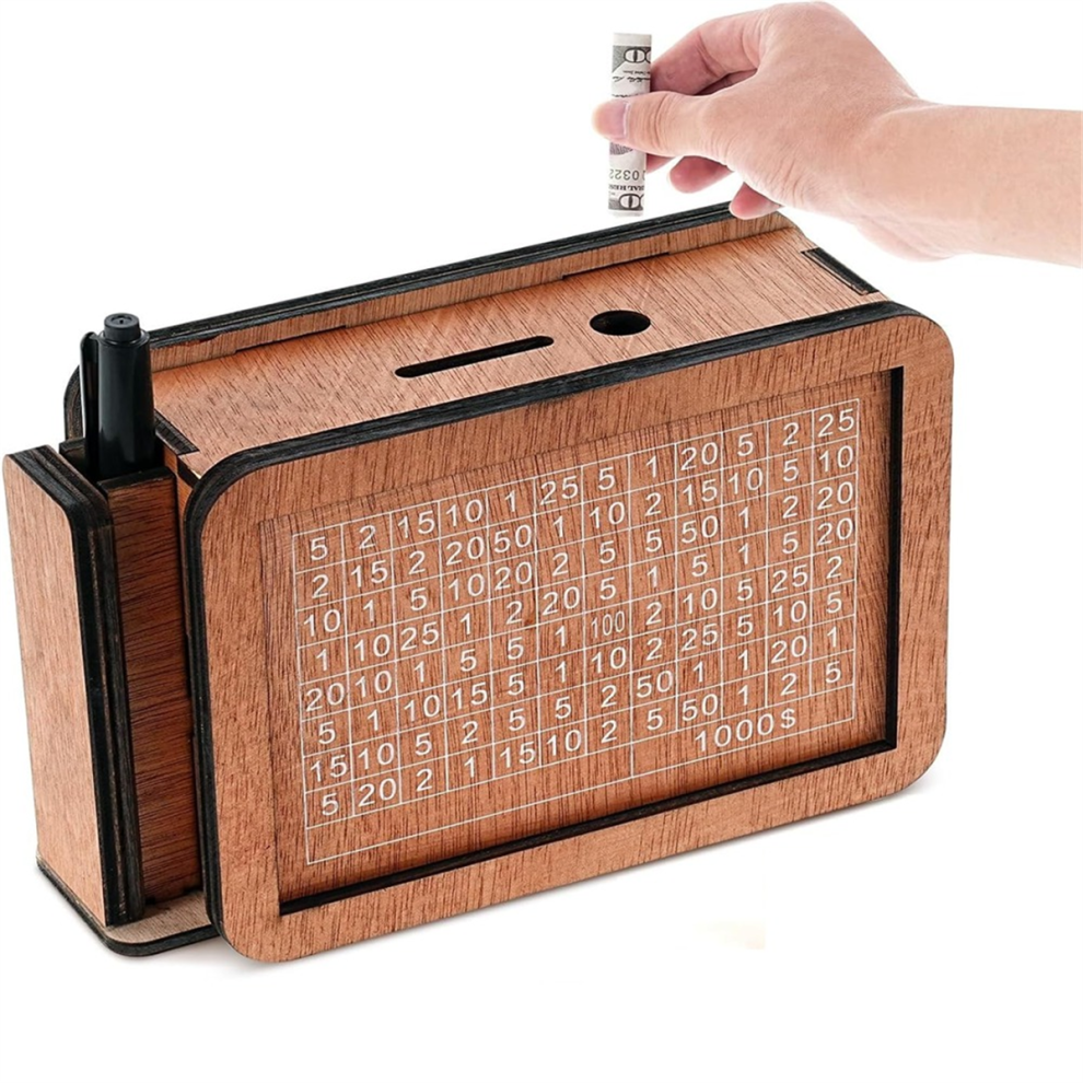 Typecat Wooden Money Box With Cash Vault Design, Piggy Bank, Savings Box, A
