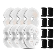Pachet de 8 filtre de schimb și 8 filtre pentru pompă pentru fântâna pentru pisici Quadruple F