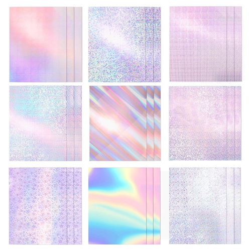 27 folhas de papel cartão holográfico, 8 x 12 polegadas, glitter metálico brilhante 1